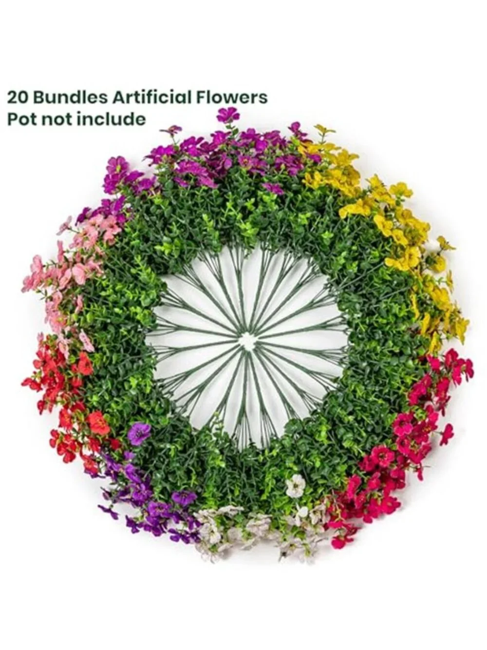 Artificial Outdoor Flowers UV Resistant Fake Plants Porch Patio Garden Decor